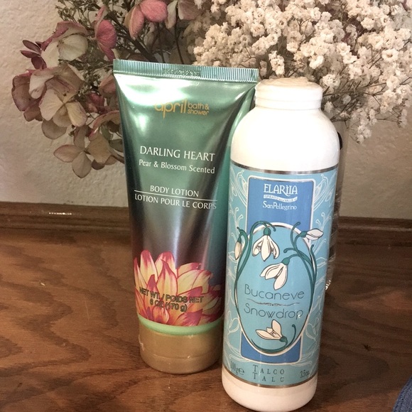 NWT Bath & Body “Pear Lotion” & Perlier “Snowdrop Powder” - Picture 2 of 4